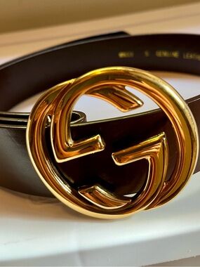 Gucci Brass Double G Belt Buckle